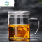 三维工匠家用加厚耐热透明水杯带盖玻璃泡茶杯带把手办公杯咖啡杯简约直 450带内胆带盖酒具
