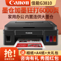 佳能(Canon)G3810彩色喷墨墨仓式连供无线照片相片打印机家用办公试卷文档一体机 替代G3800 4810 标配