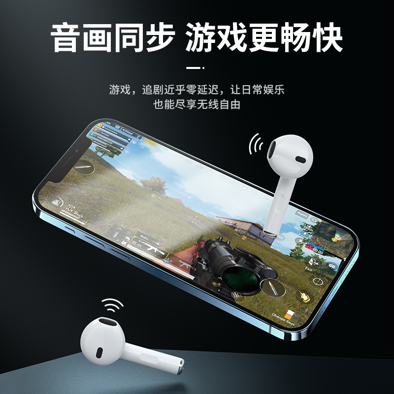 联想蓝牙耳机真无线运动无延迟适用于苹果华为游戏小米vivo双耳w04超长待机续航oppo半入耳式mate30原装正品高清大图