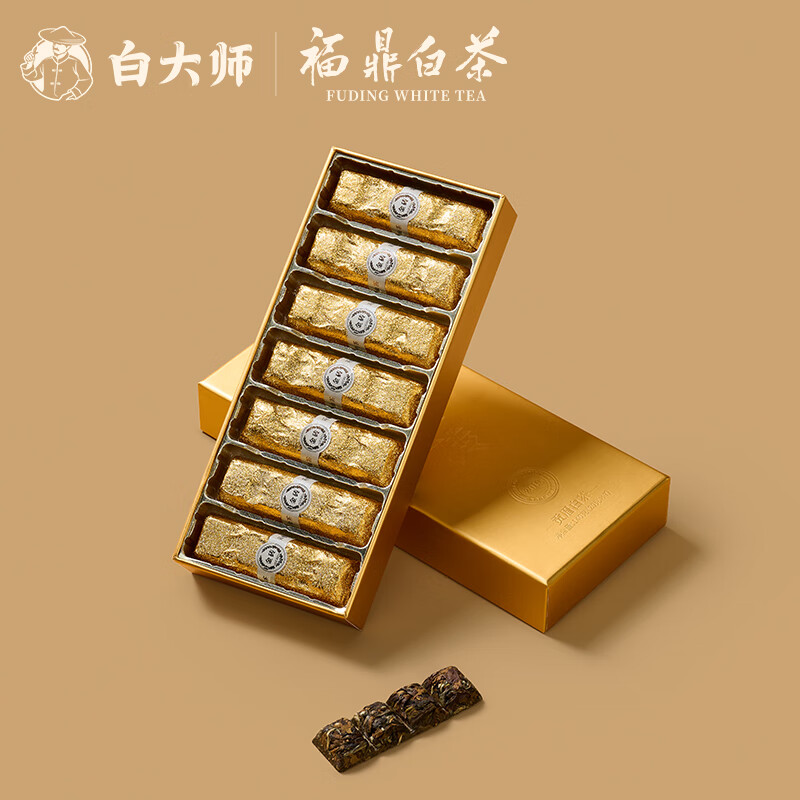 白大师 2019年特级贡眉小金砖 珍藏组合木箱装 360g高清大图
