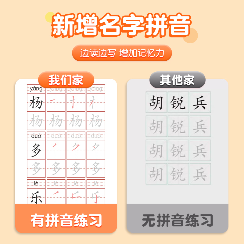 男孩+女孩-姓名练字帖 [正版]好学匠我爱写名字练字帖我会写名字姓名幼儿园儿童定制练字帖男孩女孩带笔画笔顺楷体描红本拼音
