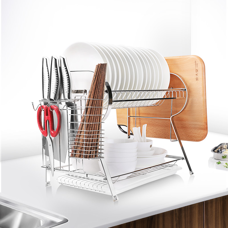 炊大皇(COOKER KING) 厨具架 LSJ40A 多功能沥水架 优质加厚不锈钢 多功能收纳架高清大图