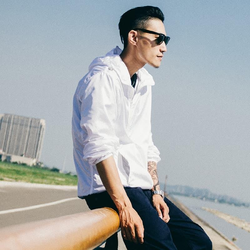 2017秋季长袖晒衣夹克外套男晒服宽松连帽户外运动情侣外套潮