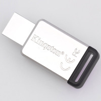金士顿(Kingston)DT50 128GB USB3.1 金属U盘高速车载可定制优盘大容量128g闪存盘 黑色