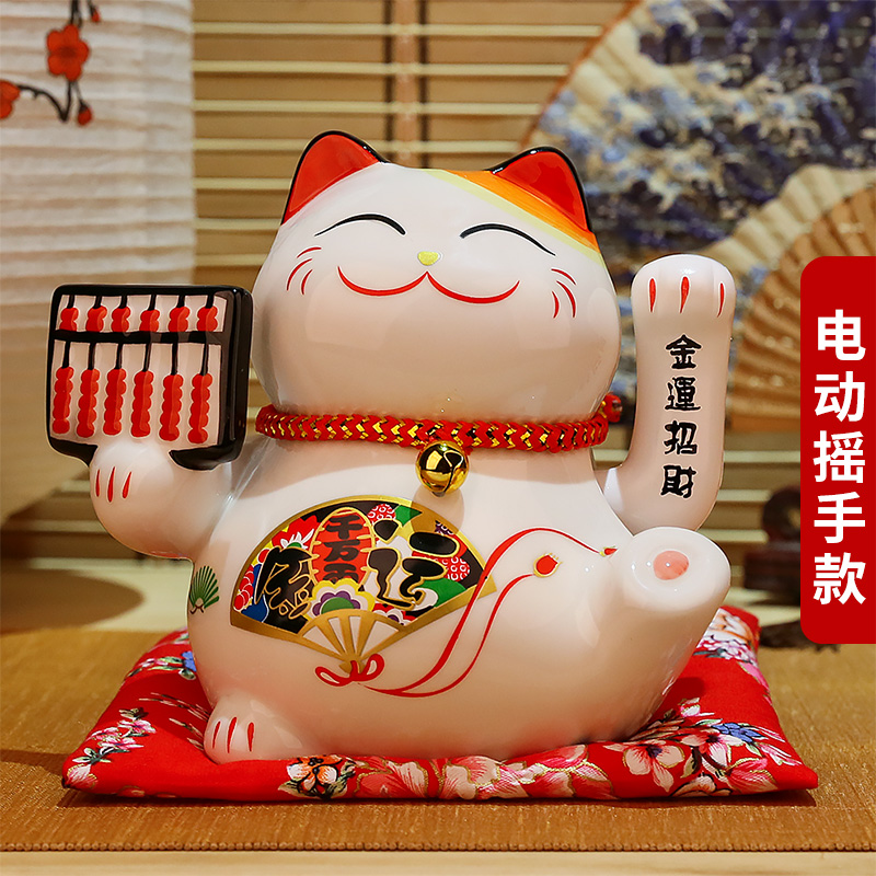 猫小摆件店铺开业收银台6寸家居客厅电动摇手自动招手 三维工匠 六寸摇手千万两猫高清大图