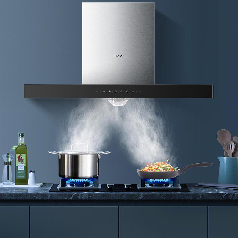 海尔(Haier)抽油烟机21大吸力 420pa大风压 高频自旋洗 挥手控制 欧式吸油烟机E900T11高清大图