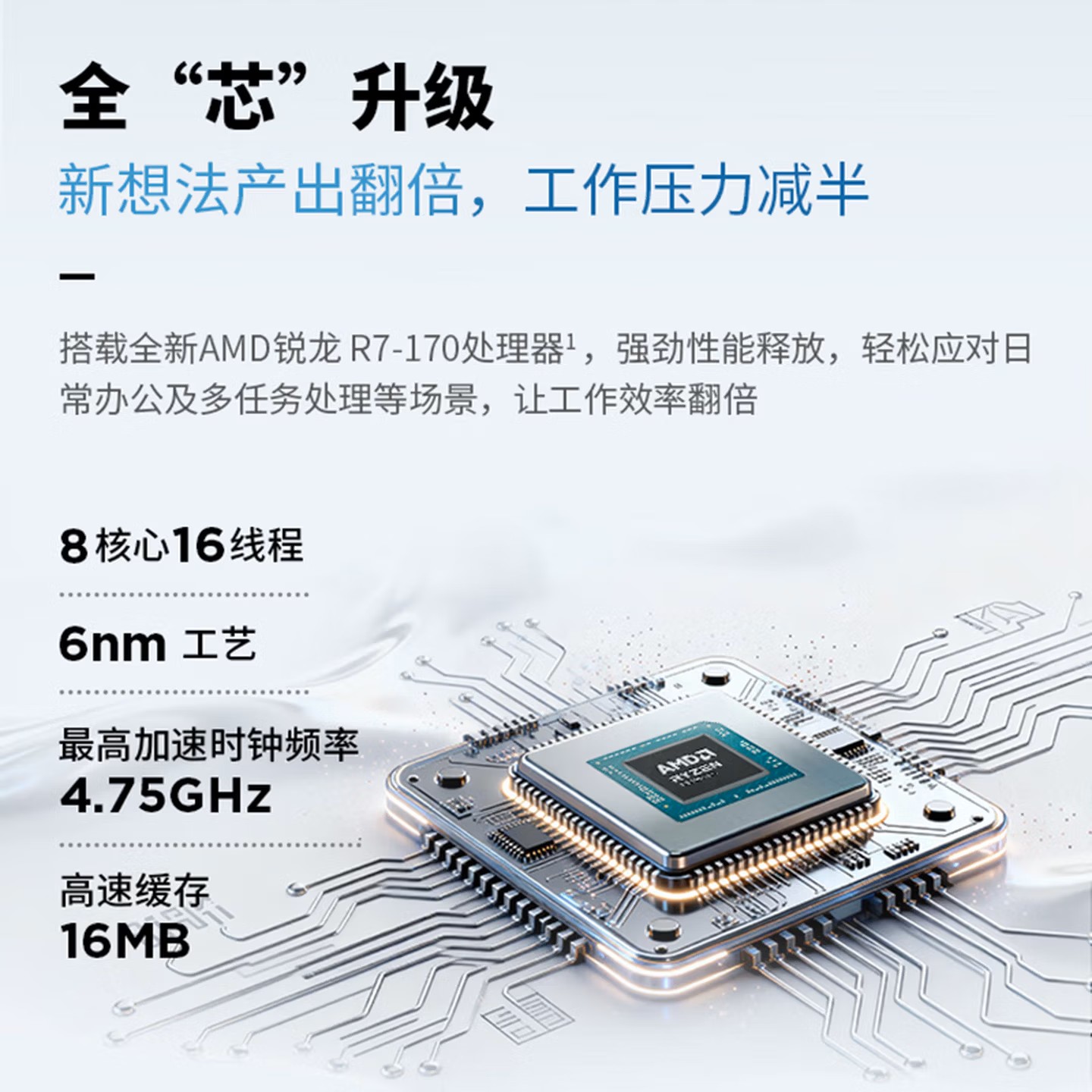 联想(Lenovo)扬天V14 14英寸轻薄笔记本电脑(R7-170 16G 1T固态硬盘 Win11防蓝光高清屏 丰富接口)商用家用办公学习高清大图