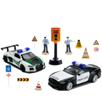 彩珀合金模型车67256警车套装滑行版