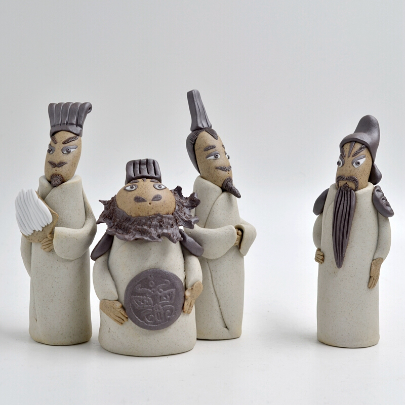 benys装饰摆件 卡通办公室居家饰品创意陶塑摆件生日礼物 三国人物一