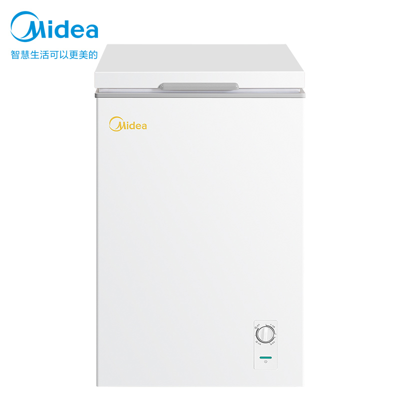 美的midea100升家用小冰柜冷藏冷冻转换单温冷柜顶开门一级节能安静d