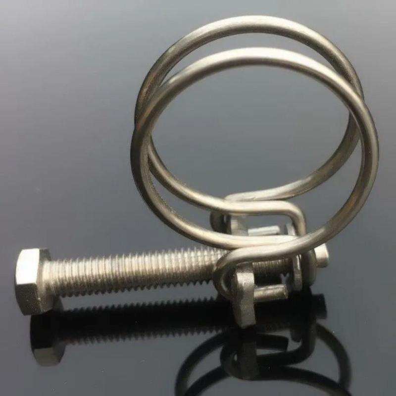 [10个装]双钢丝不锈钢喉箍钢丝箍强力喉箍钢丝喉箍橡胶管卡箍 直径13-16mm丝粗1.8mm 10个装