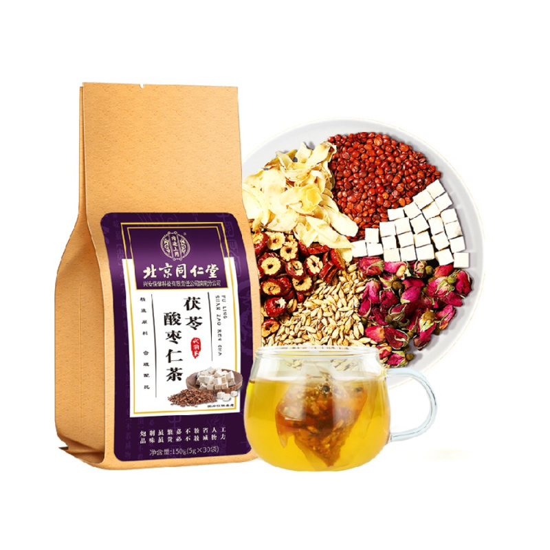 内廷上用茯苓酸枣仁茶茯苓百合茶助膏丸失眠安睡多梦睡眠质量差养生茶