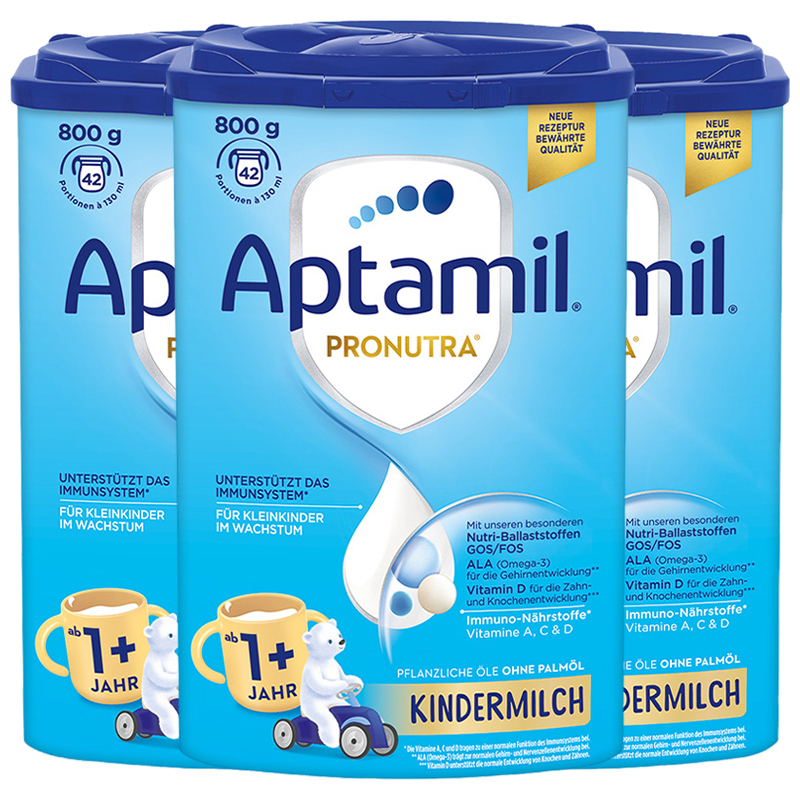 [3罐装]Aptamil德国原装进口爱他美经典版1+段1-2岁婴幼儿配方奶粉800g