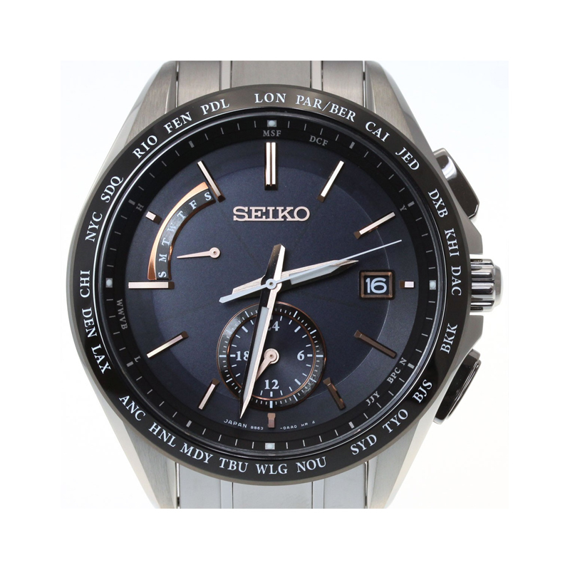 精工(SEIKO)BRIGHTZ SAGA系列SAGA243光动能男表6局电波接收蓝宝石镜面防水日韩品牌男士石英表