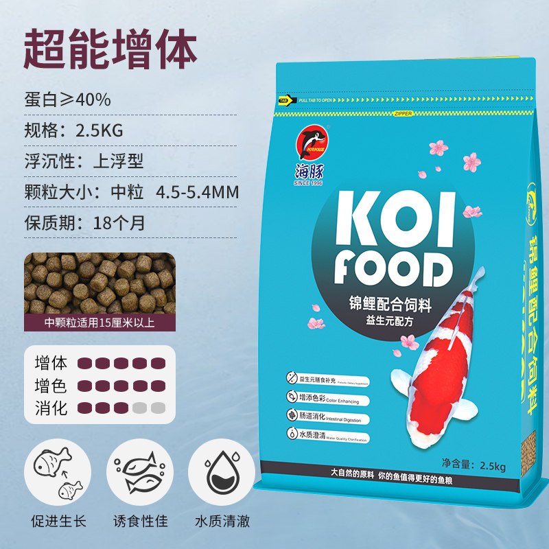 锦鲤鱼饲料鱼粮增肥增体螺旋藻金鱼小颗粒观赏鱼食不浑水通用