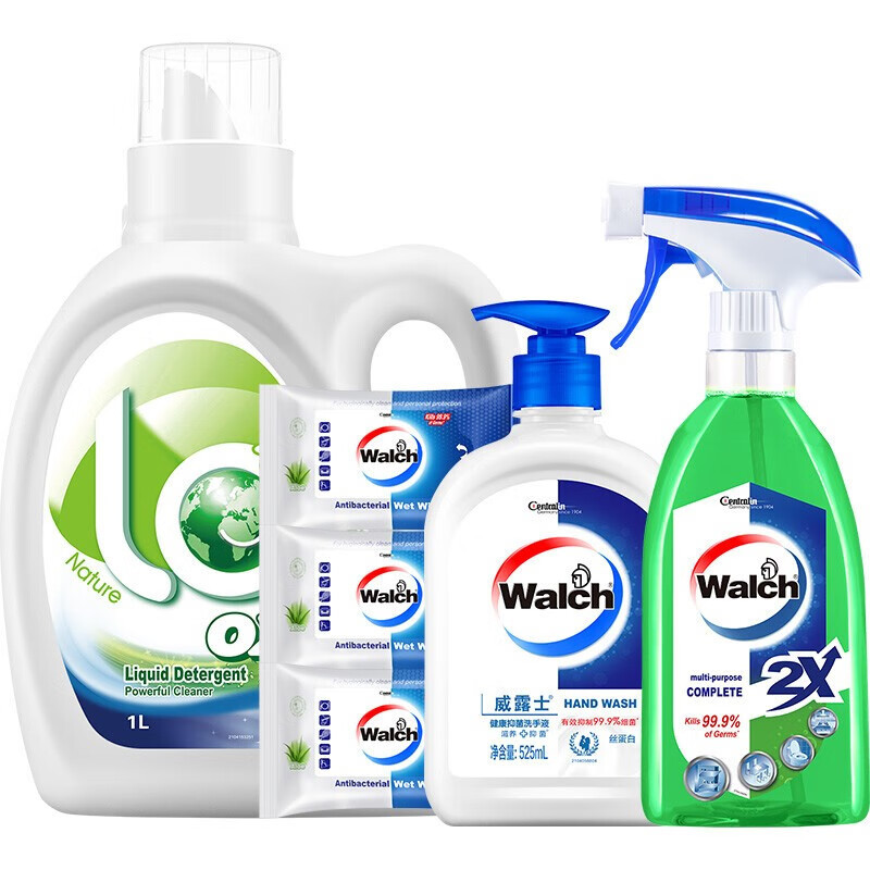 威露士 洗护消毒套装JDGQ04-DB(洗衣液+抗菌喷雾+洗手液+清洁湿巾)