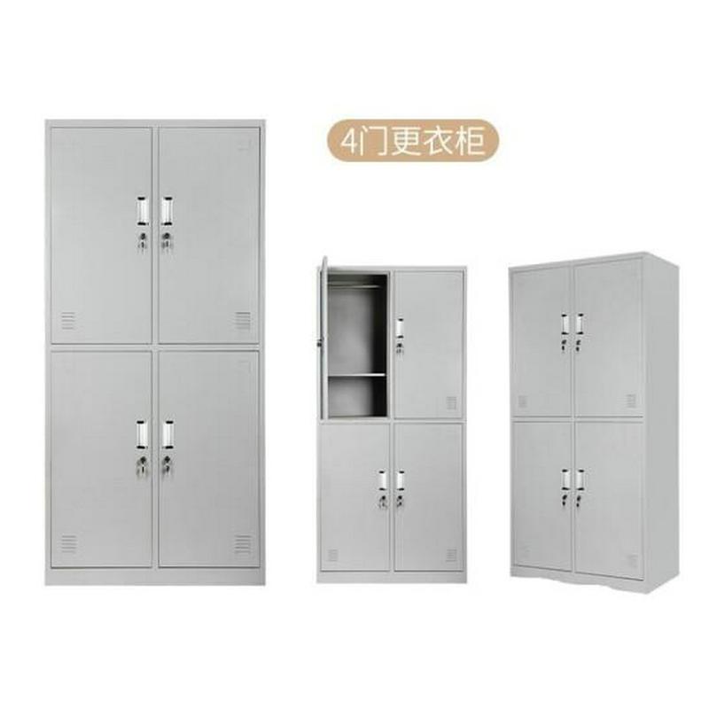 逐鹿中原铁皮更衣柜铁皮柜储物柜G039员工柜存包柜鞋柜宿舍学校多门柜带锁 四门更衣柜