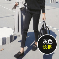 新款秋冬九分牛仔裤女胖mm韩版加绒高腰弹力加厚长裤加大码黑色小脚裤