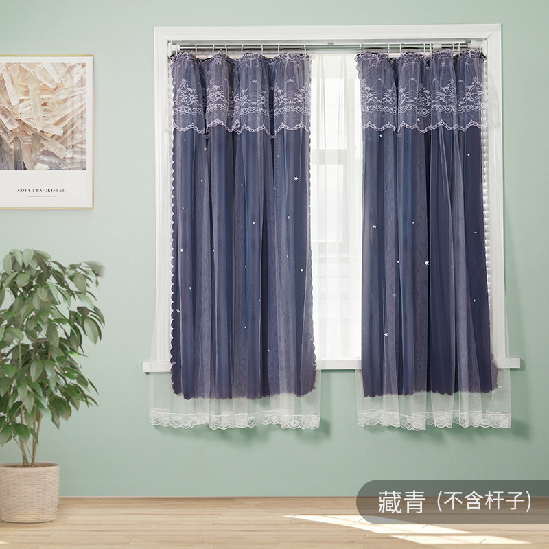 网红免打孔魔术贴窗帘 出租屋自粘遮光布 宿舍卧室飘窗纱帘子