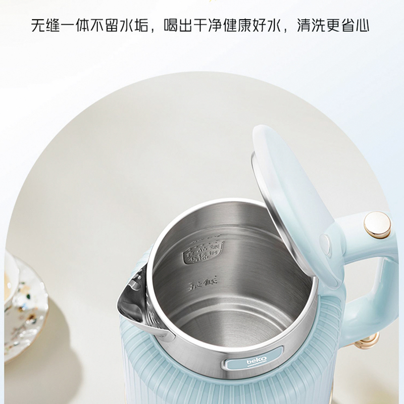 倍科保温电水壶热水壶1.8L家用316L不锈钢电热烧水壶自动断电大容量BEK-FS18A5