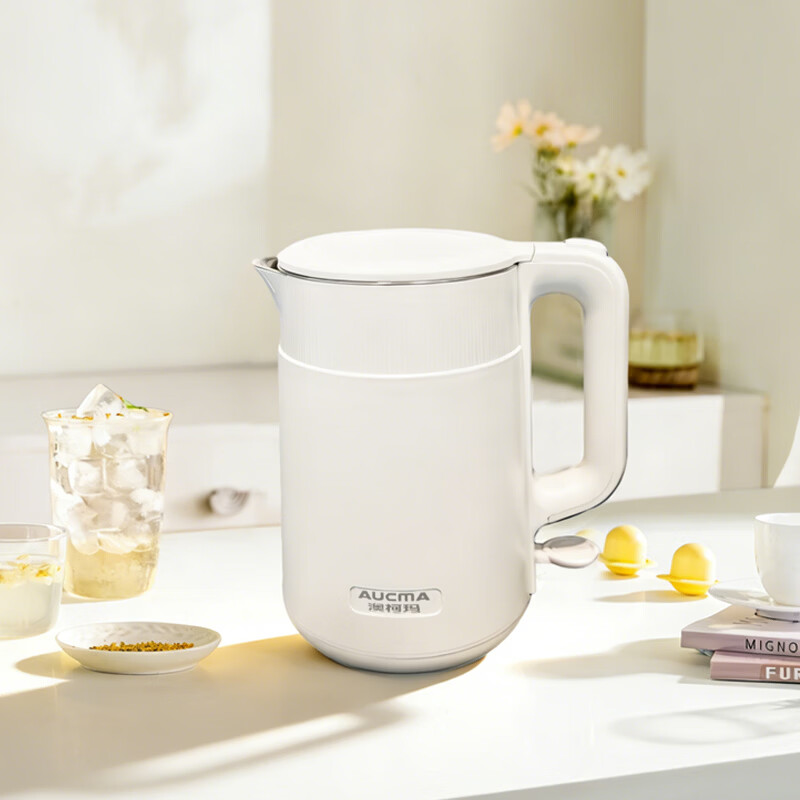 澳柯玛 双层防烫家用电热水壶1.5L 白色 ADK-1500W20高清大图