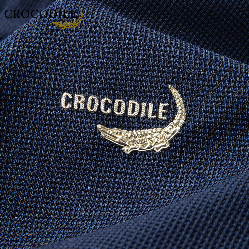 鳄鱼恤CROCODILE 男士撞色POLO衫秋冬款百搭休闲长袖翻领POLO高清大图