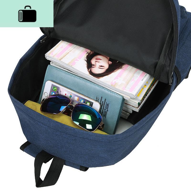 简约纯色双肩包女帆布休闲男背包韩版小清新中学生书包女旅行包NEW LAKE 灰色图片