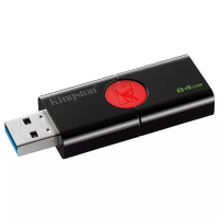 金士顿（Kingston）64GB U盘 DT106 推拉高速优盘USB3.1 黑红色