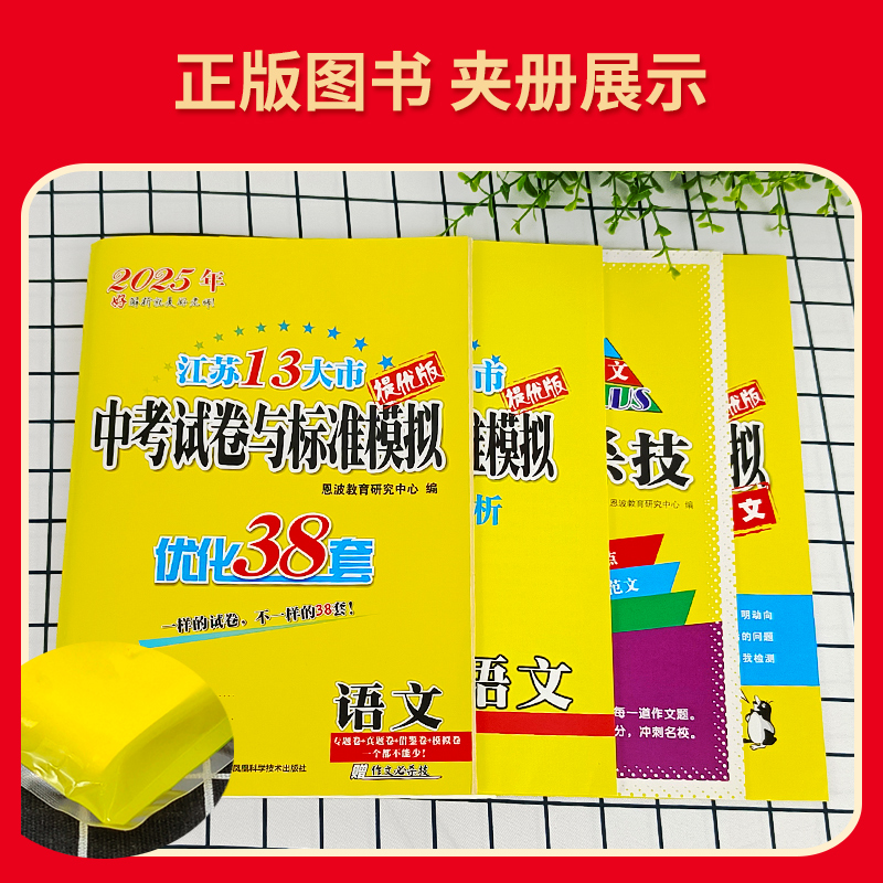 语文 江苏省 [正版]备考2025江苏13大市中考试卷与标准模拟优化38套语文提优版 中考总复习江苏中考真题卷2024语高清大图