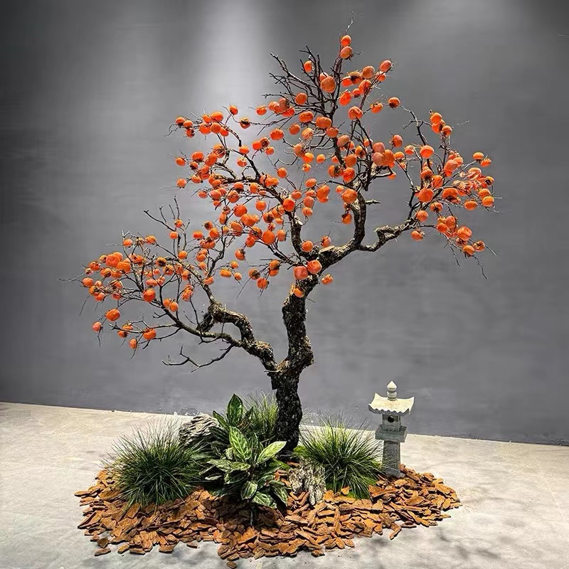 仿真柿子树许愿树落地假树橱窗装饰造景 10棵起售