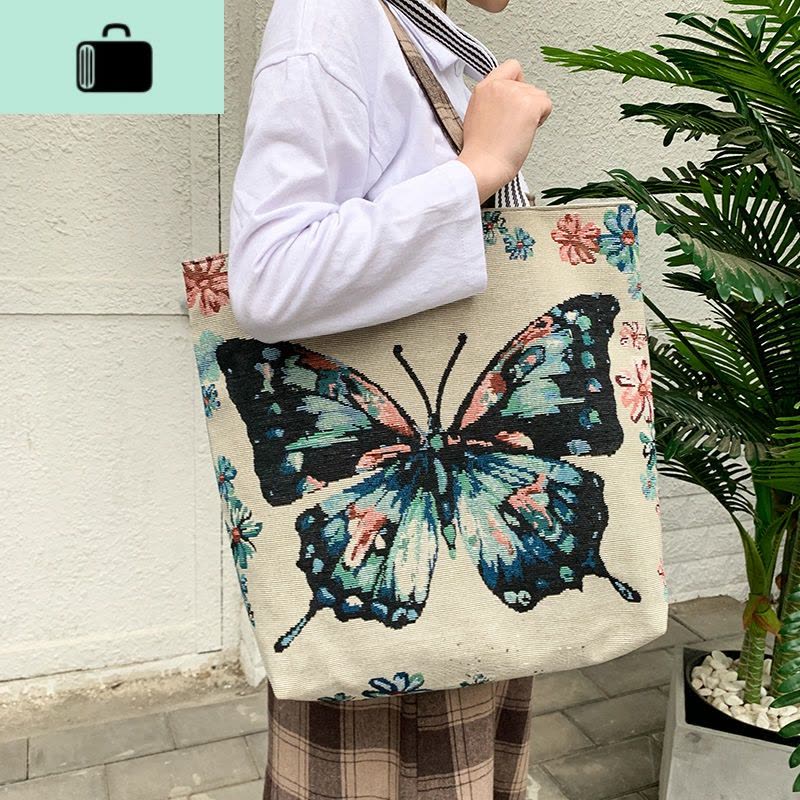 韩版大容量亚麻帆布单肩包女包2020新款潮百搭可爱休闲包手提包NEW LAKE女士单肩包图片