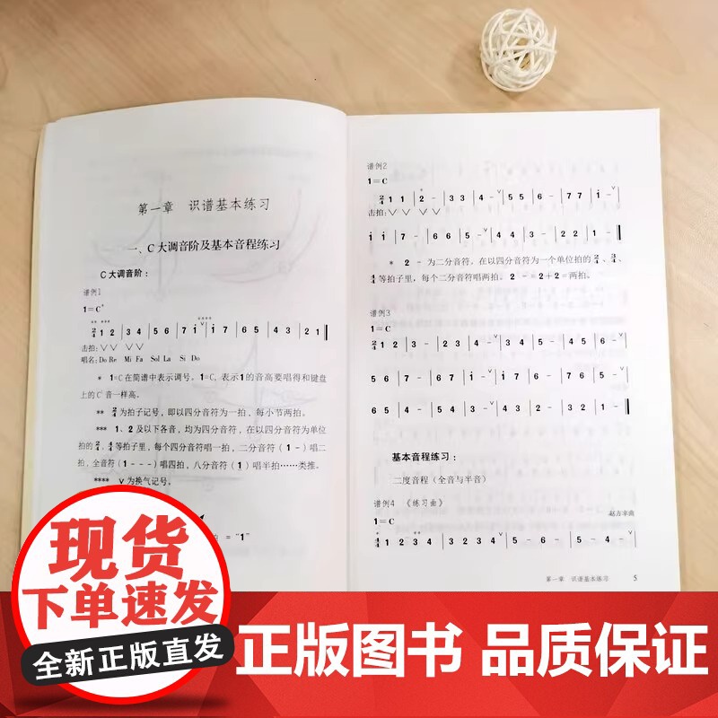 简谱视唱 赵方幸 乐理知识基础教材入门教程书 音乐书乐谱人民音乐大调音阶基本音程练习音调变化音与转调 乐理视唱练耳初学入高清大图