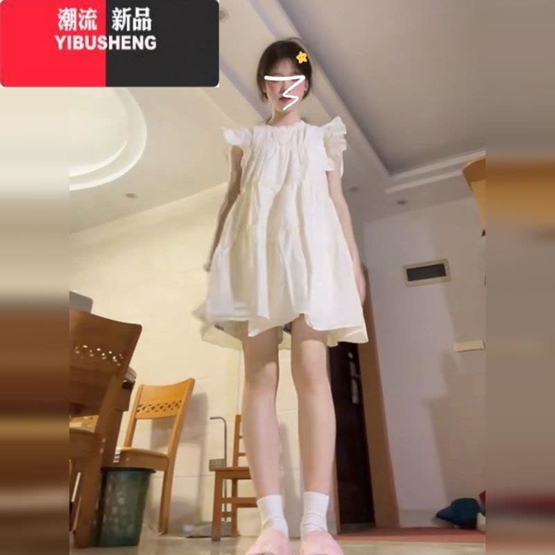 YIBUSHENG小飞袖白色连衣裙女季2024新款小个子高级感看法式初恋甜美图片
