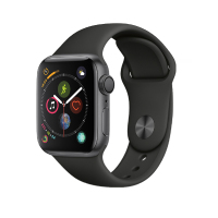 [专注健康与运动]苹果Apple Watch Series 4 智能手表GPS款 深空灰铝金属表壳搭配黑色运动型表带 44mm MU6D2ZP/A