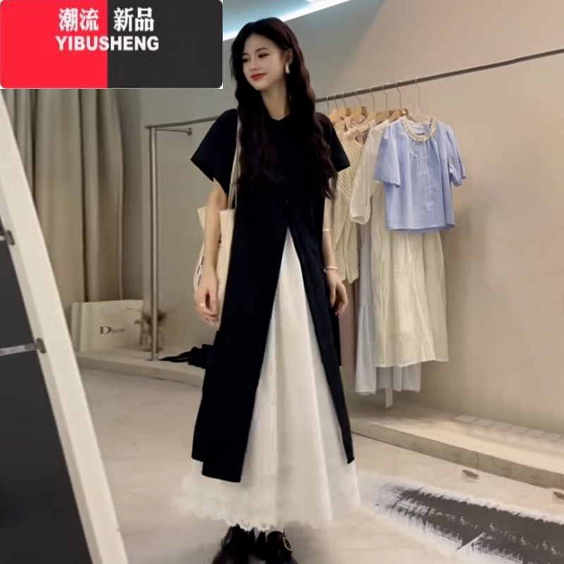 YIBUSHENG法式气质小个子黑色衬衫连衣裙子女2024新款季遮肉显瘦宽松长Y M 黑色衬衫赫本风/御姐/洋气/梨形身材/别致绝美/高级感/学院