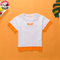 史努比(SNOOPY)儿童拼接短袖撞色T恤2022夏季新款男中小童半袖上衣潮童装L029