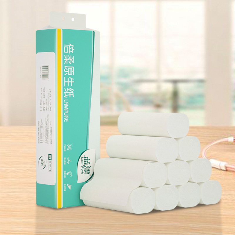 蓝漂原浆白色无芯卷纸加厚3层48卷餐巾纸面巾纸家庭卫生纸