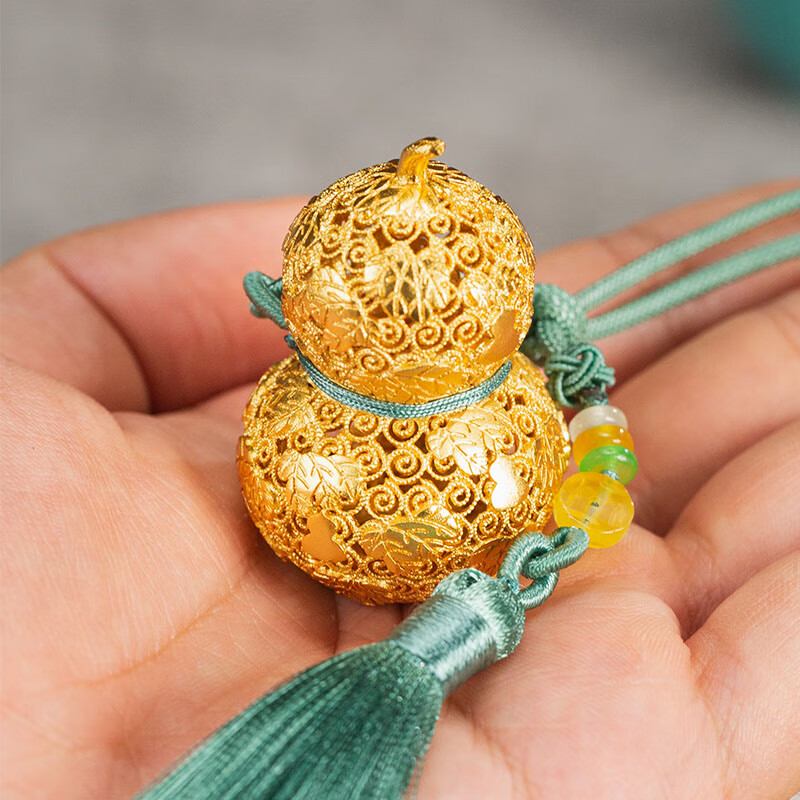 朱炳仁·銅 福禄欢喜花丝小葫芦挂件高清大图