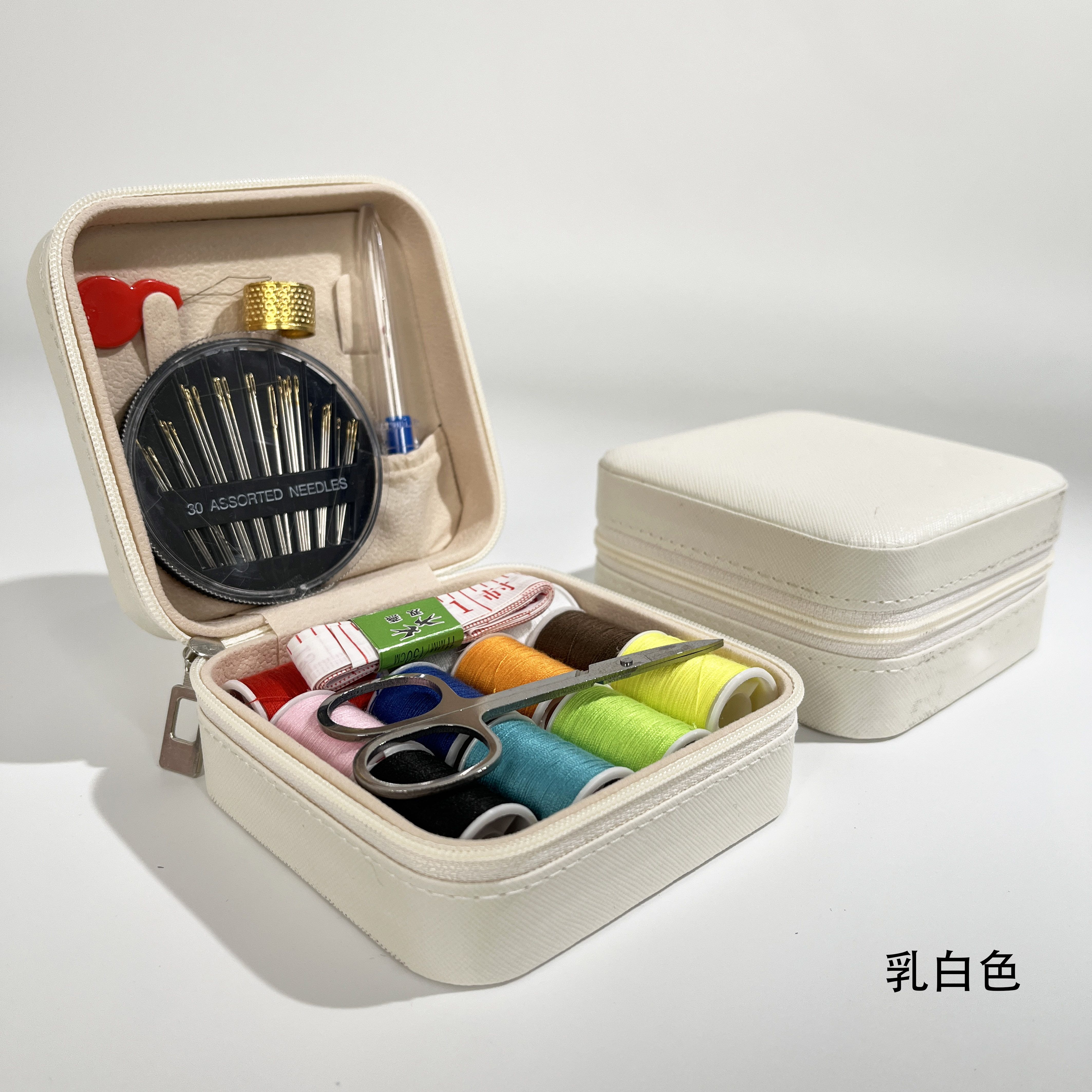 针线盒家用高质量宿舍缝补针线套装 纯色白针线包【11色线+6小工具】
