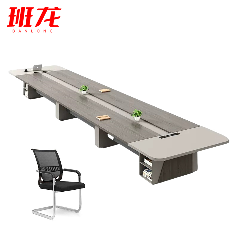 班龙办公洽谈桌5米+18把椅子套高清大图