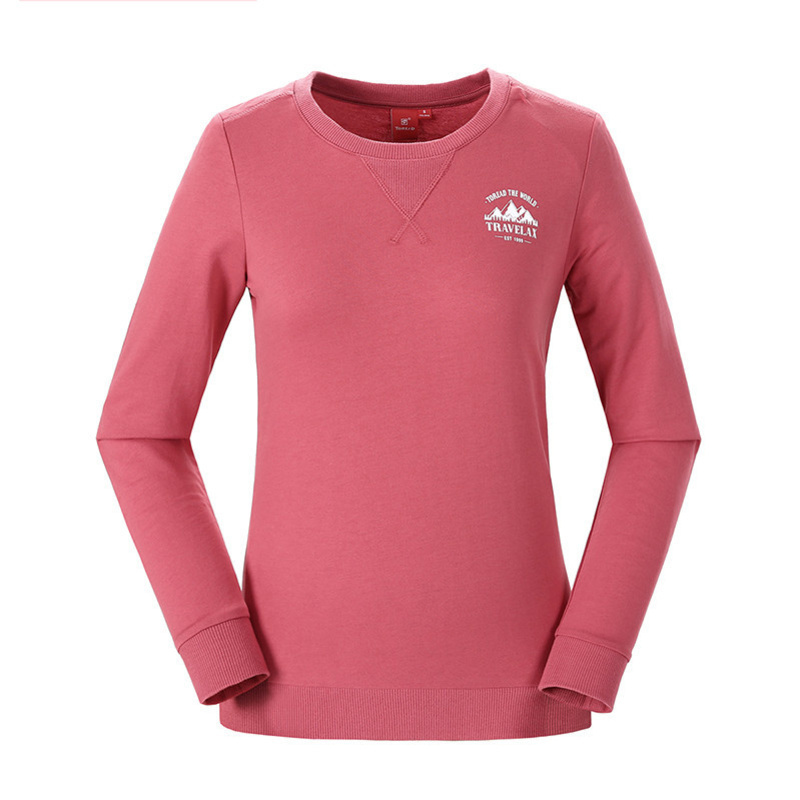 探路者(TOREAD) 套头圆领卫衣女款长袖T恤秋冬季户外女式舒适棉感圆领保暖内衣透气