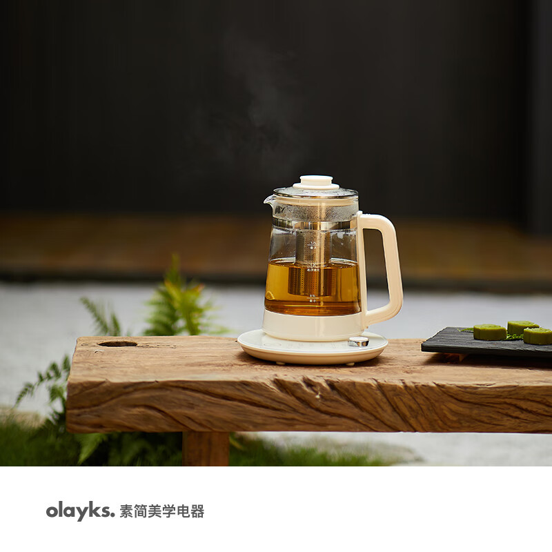 立时(olayks)养生煮茶壶 办公室烧水大容量保温一体花茶壶316不锈钢家用 OLK-YSH17A 白色1.7升/台