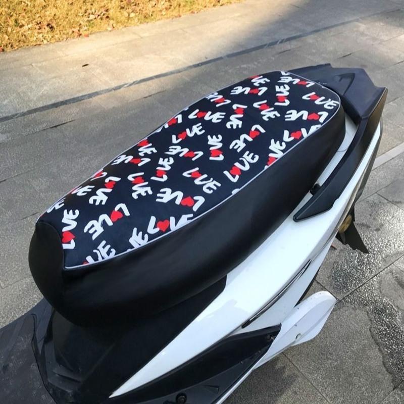 电动车坐垫套踏板车防雨座套摩托车座垫套防晒防水电瓶车皮革坐垫小号