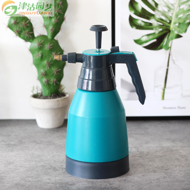 津沽园艺 气压喷壶 1L 水位可视 孔雀蓝树脂 家庭园艺喷水壶 结实耐用喷壶 1个