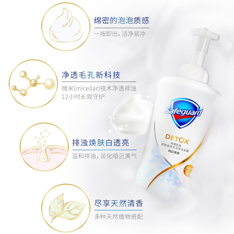 舒肤佳 沐浴露 500ml/瓶 纯白清香泡沫(瓶)