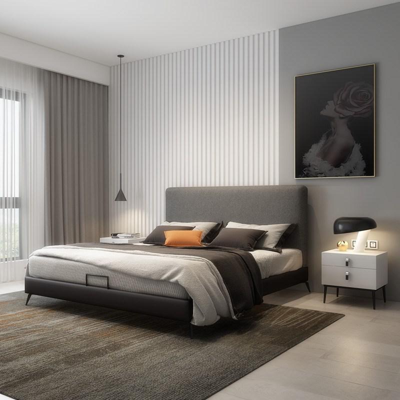 森美人简约现代 港式轻奢床公主 北欧布艺床小户型主卧床可拆洗 单床（定制颜色）1500mm*2000mm组装式箱体床