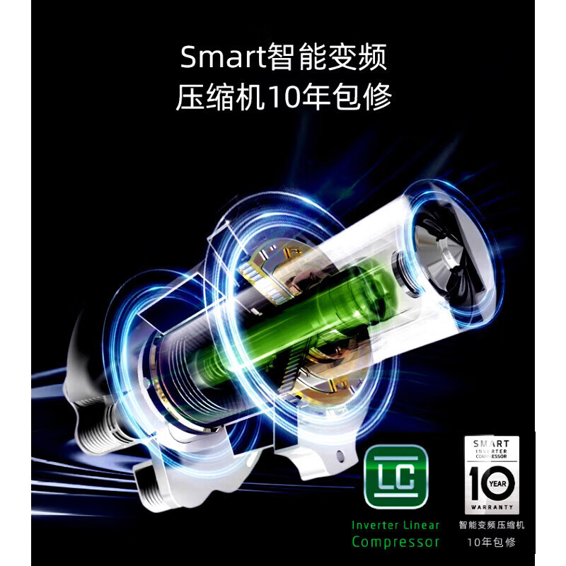 LG F664MEH95D敲一敲制冰冰箱全自动制冰机大容量640L十字对开四门电冰箱变频风冷无霜门中门透视窗嵌入式高清大图