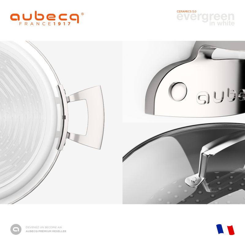 aubecq 欧贝克 进口陶瓷 汤锅炖锅电磁炉通用大容量家用煲汤不粘锅 28cm