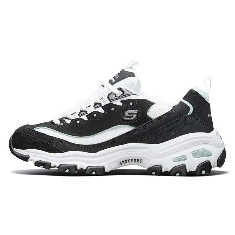 Skechers斯凯奇女鞋时尚厚底增高熊猫鞋轻质休闲老爹鞋11959-BKW36_525104