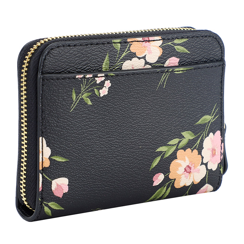 COACH 蔻驰 奢侈品 欧美时尚女士黑色休闲印花皮革短款钱包钱夹高清大图